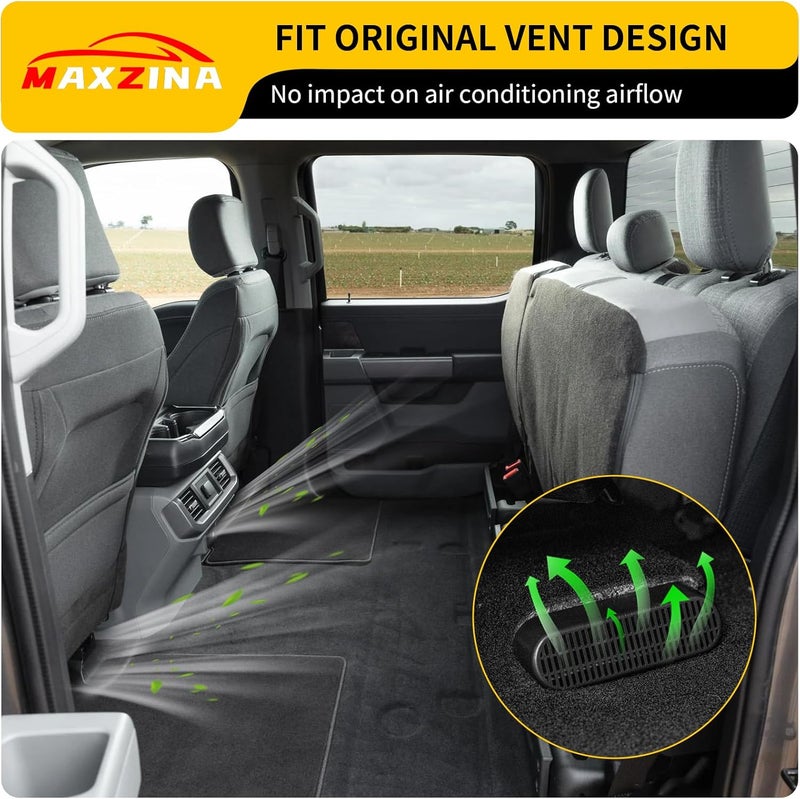 Maxzina Under Seat Vent Deflectors Compatible with 2015-2026 Ford F150 Rear Air Conditioning Vent Cover Plug-in Rear Floor AC Vent Filter Cooler Summer Air Vent Extension for 2025 F-150 Accessories - Image 4